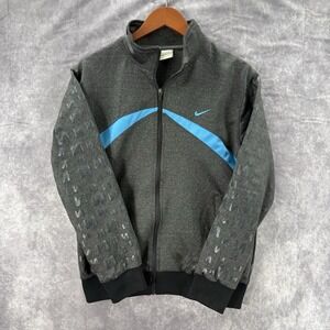Vintage Nike Jacket Mens Medium Dri Fit‎ Gray Blue Full Zip Logo